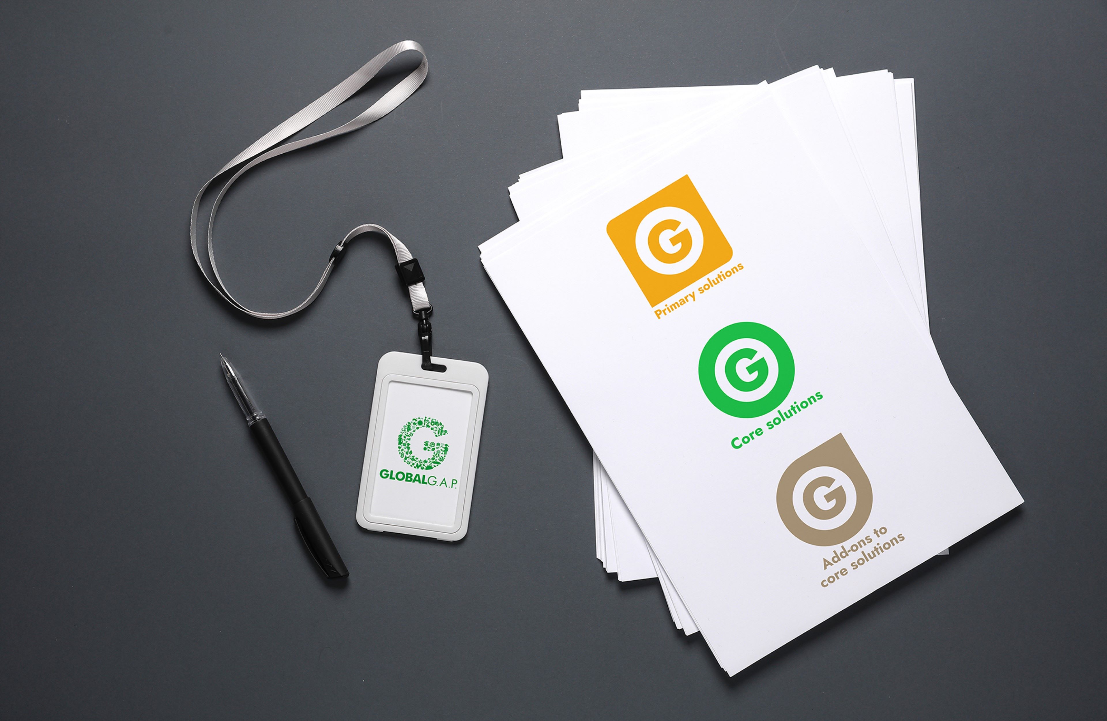 Image of GLOBALG.A.P. solutions icons on marketing materials