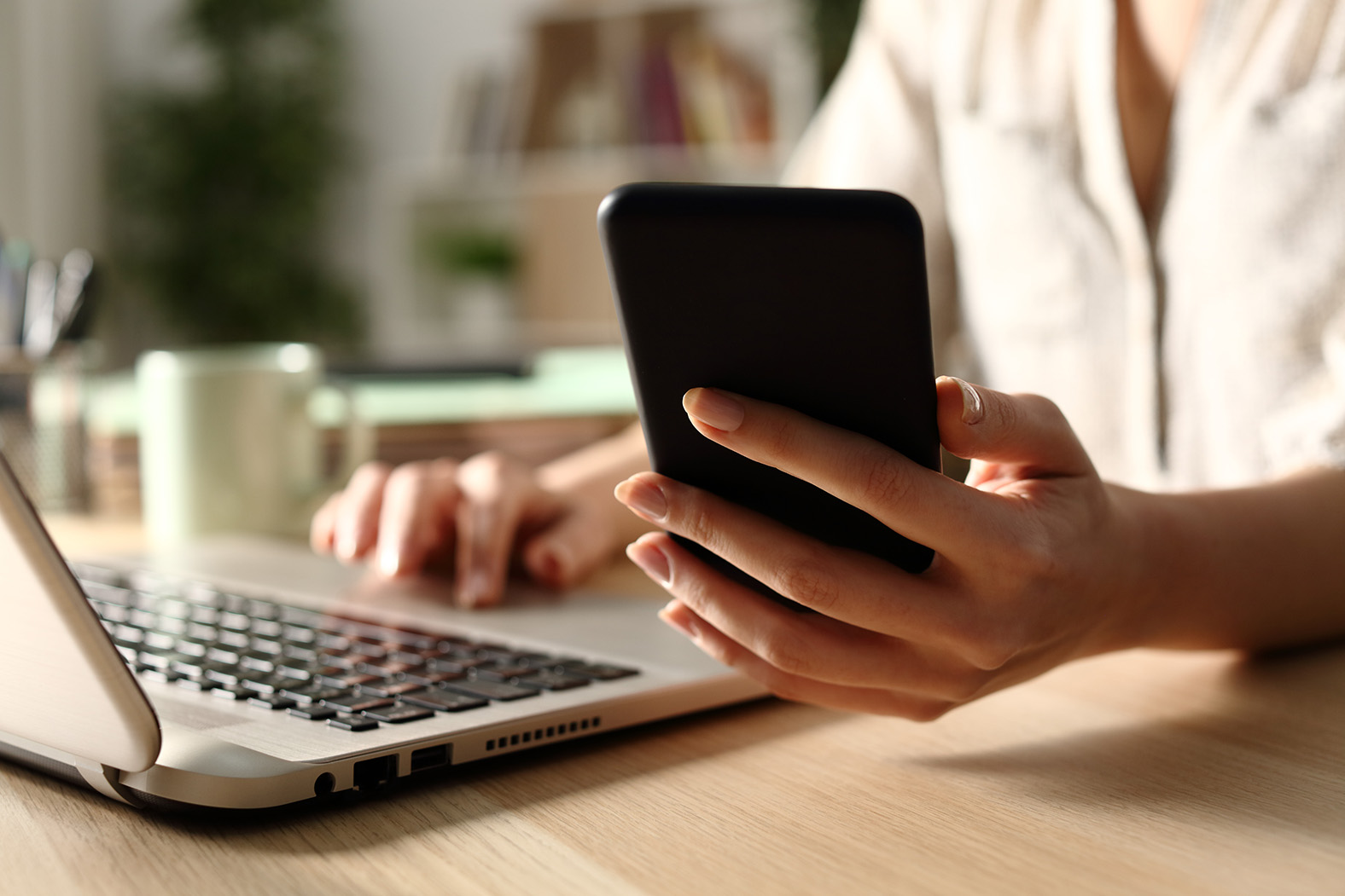 Image of a supply chain stakeholder verifying a certification online