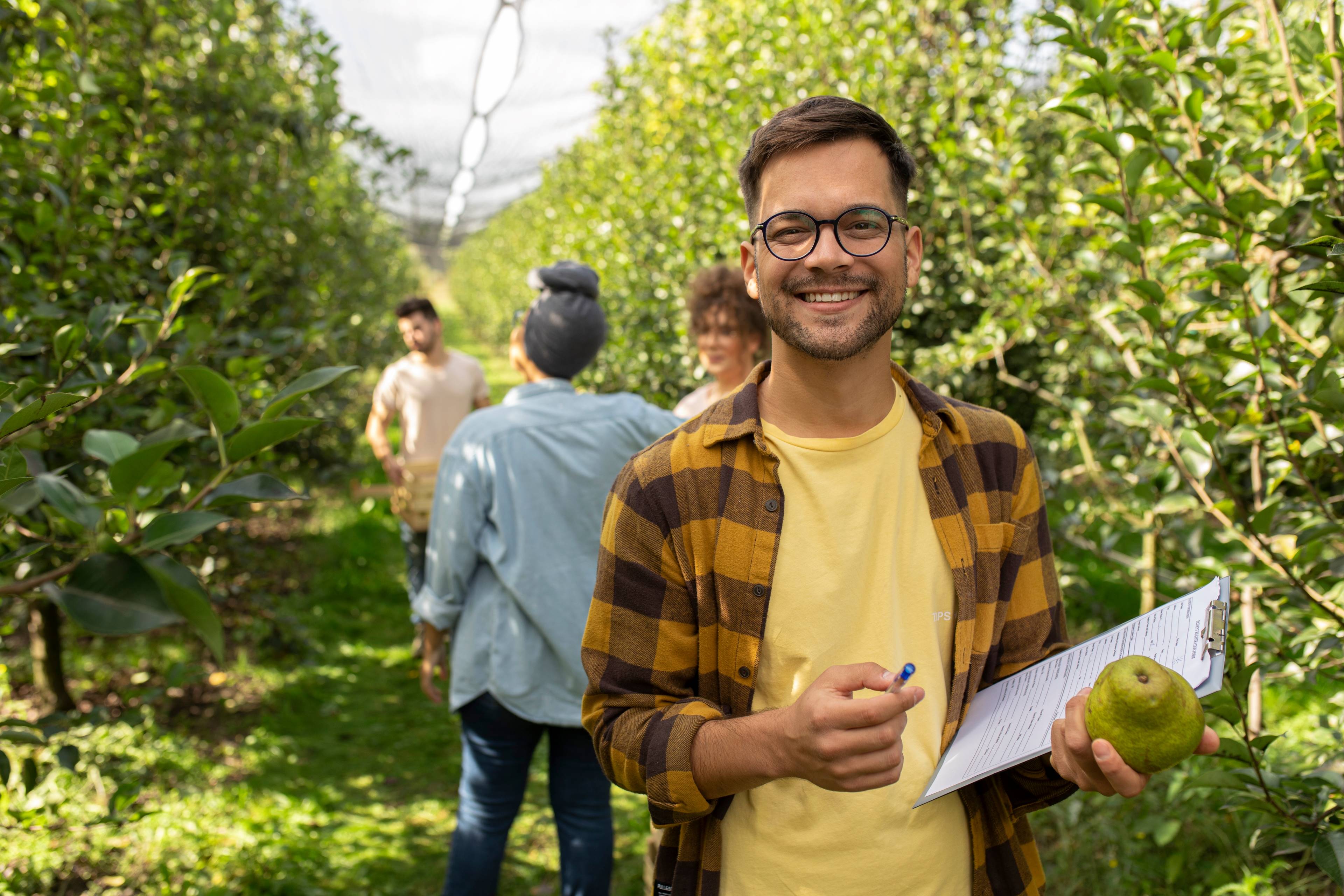 Image of agricultural workers implementing the requirements of a standard