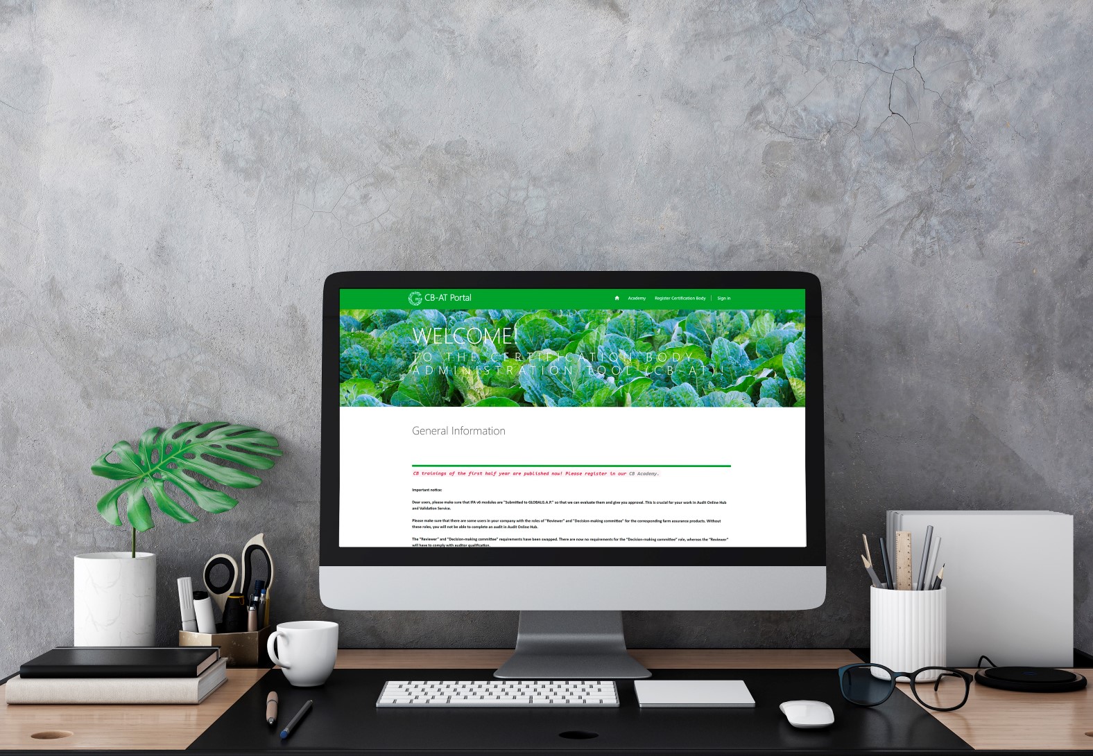 Image of the GLOBALG.A.P. Certification Body Administration Tool