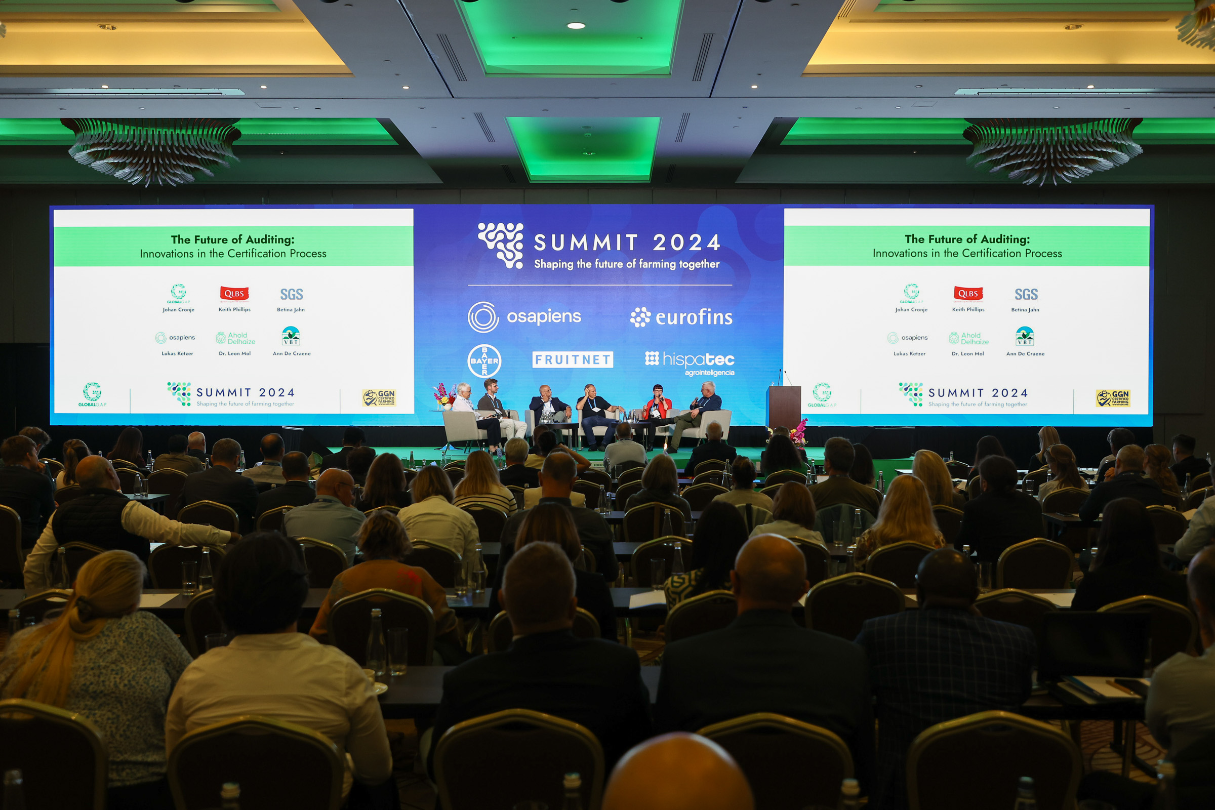 Panel discussion on The Future of Auditing in Warsaw, Poland, at the GLOBALG.A.P. SUMMIT 2024. 