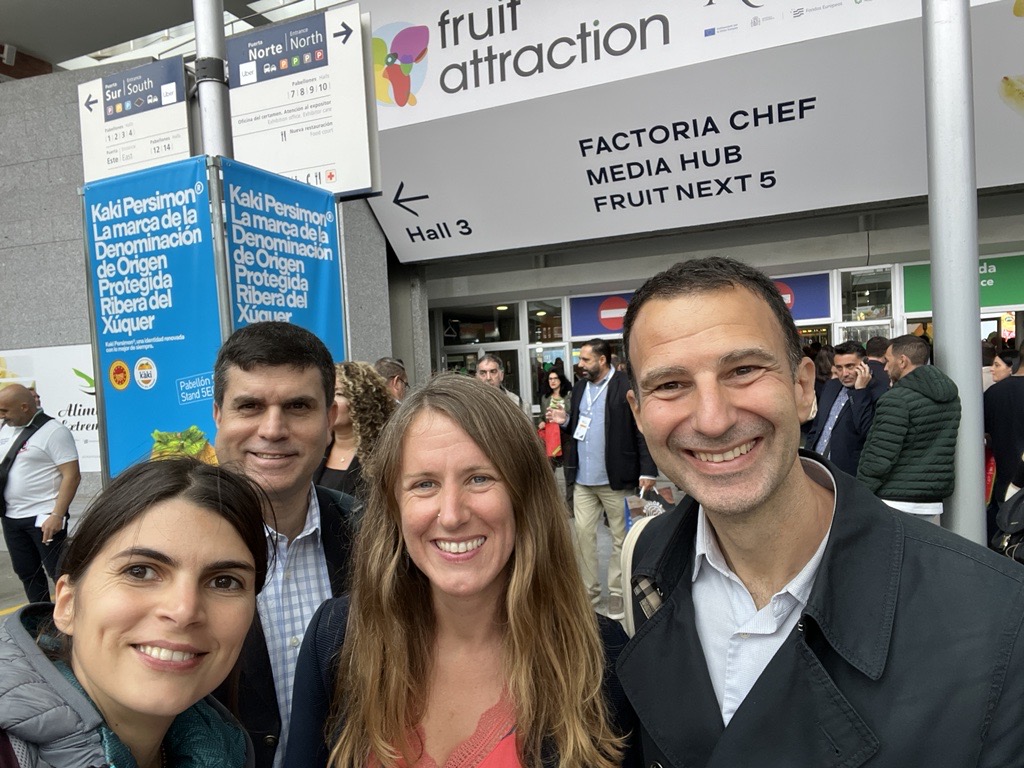 Representatives from GLOBALG.A.P. c/o FoodPLUS GmbH at Fruit Attraction trade fair in Madrid, 2024.
